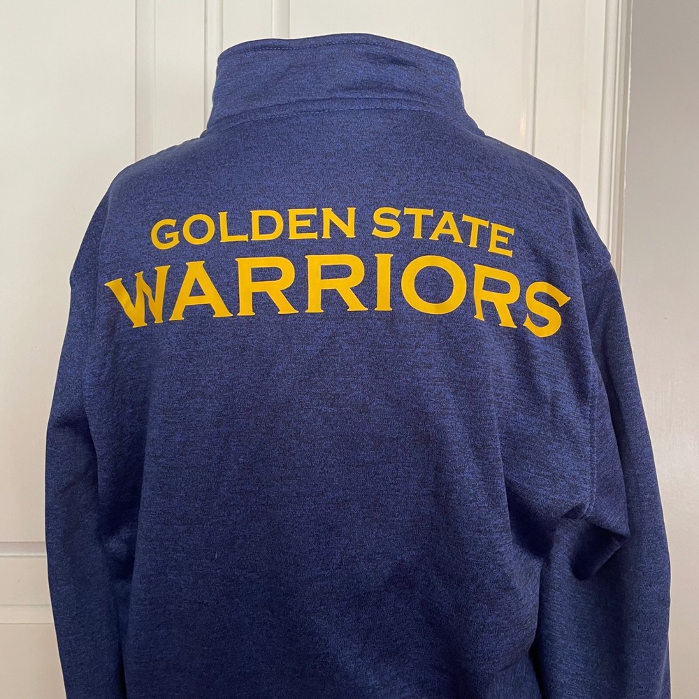 Golden State‎ Warriors NBA Fleece lined Zip Up Jacket Blue Mens Small streetwear - Picture 8 of 16